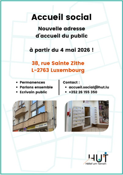 Nouvelle adresse de l'accueil social