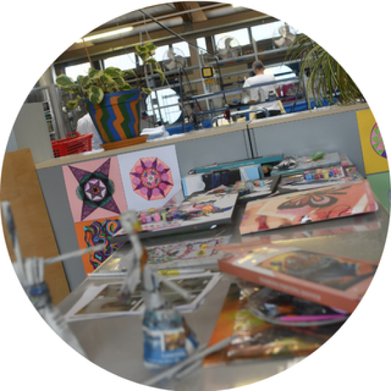 Intérieur de l'Atelier thérapeutique d'Ehlerange 